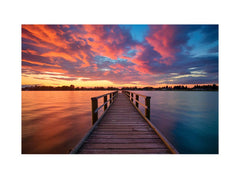 Jetty Sunset Art Canvas Art Print