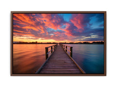 Jetty Sunset Art Canvas Art Print