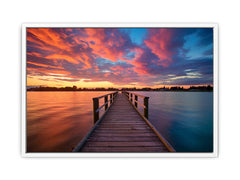 Jetty Sunset Art Canvas Art Print