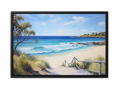 Jetty Beach Art Canvas Art Print