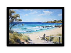 Jetty Beach Art Canvas Art Print