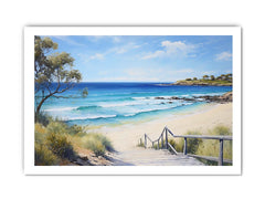 Jetty Beach Art Canvas Art Print