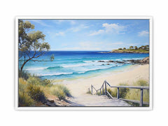 Jetty Beach Art Canvas Art Print