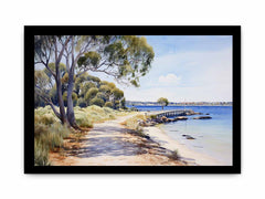 Isolated Beach Walk Art Canvas Art Print