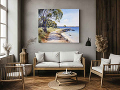 Isolated Beach Walk Art Canvas Art Print