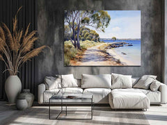Isolated Beach Walk Art Canvas Art Print