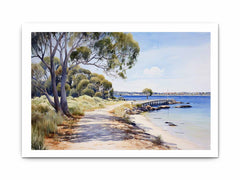 Isolated Beach Walk Art Canvas Art Print