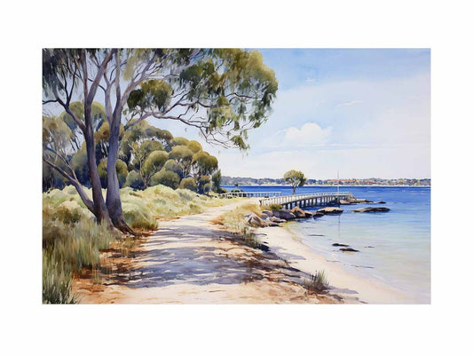 Isolated Beach Walk Art Canvas Art Print