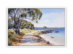 Isolated Beach Walk Art Canvas Art Print