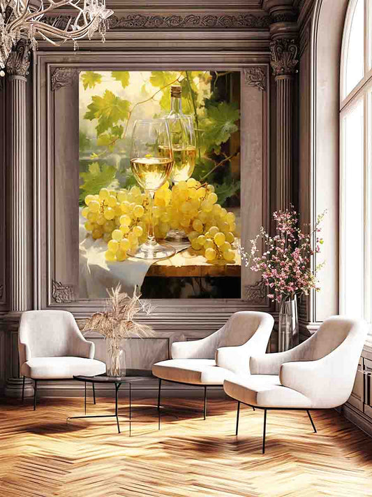 White Wine  Canvas Painting Print