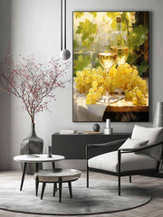 White Wine  Canvas Painting Print