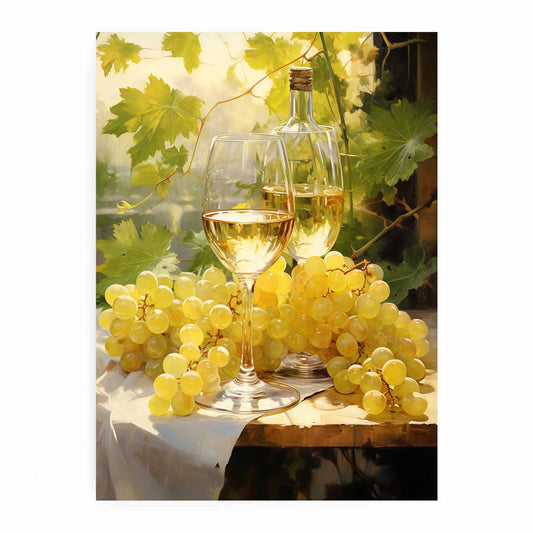 White Wine  Canvas Painting Print