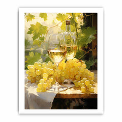 White Wine  Canvas Painting Print