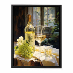 White Wine Art Canvas Art Print