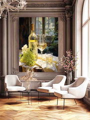 White Wine Art Canvas Art Print