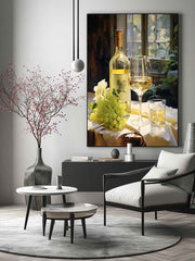White Wine Art Canvas Art Print