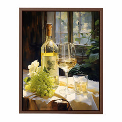White Wine Art Canvas Art Print