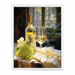 White Wine Art Canvas Art Print