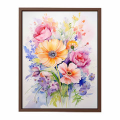 Watercolor Flowers  Painitng Canvas Art Print