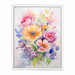 Watercolor Flowers  Painitng Canvas Art Print