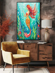 Underwater Mermaid  Canvas Painting  Print