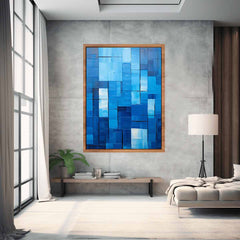 High End Modern Blue Art  Canvas painting  Print