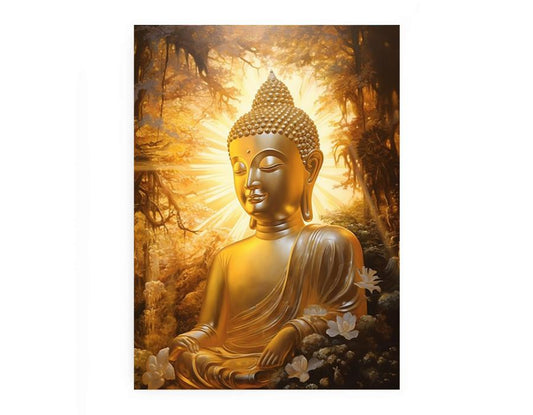 Buddha Gold Painitng Art Canvas Art Print