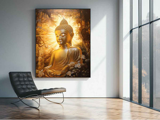 Buddha Gold Painitng Art Canvas Art Print