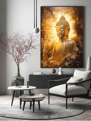 Buddha Gold Painitng Art Canvas Art Print