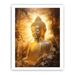 Buddha Gold Painitng Art Canvas Art Print