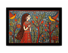 Madhubani Brids  Canvas Art Print