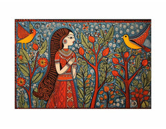 Madhubani Brids  Canvas Art Print