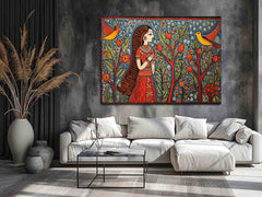 Madhubani Brids  Canvas Art Print