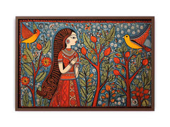 Madhubani Brids  Canvas Art Print