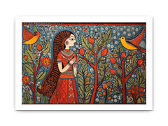 Madhubani Brids  Canvas Art Print
