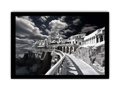 Black & white  Monastery Canvas Art Print
