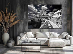Black & white  Monastery Canvas Art Print