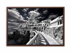 Black & white  Monastery Canvas Art Print