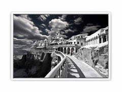 Black & white  Monastery Canvas Art Print