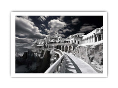 Black & white  Monastery Canvas Art Print