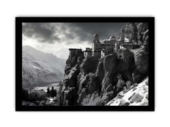 Meteoron Monast Grey Art Photography  Canvas Art Print