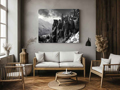 Meteoron Monast Grey Art Photography  Canvas Art Print