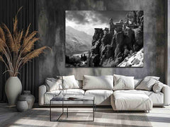 Meteoron Monast Grey Art Photography  Canvas Art Print