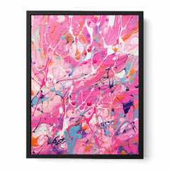 Pink Dripping Color Painting Canvas Art Print