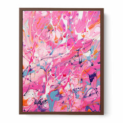 Pink Dripping Color Painting Canvas Art Print