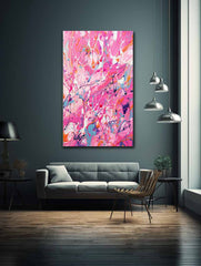 Pink Dripping Color Painting Canvas Art Print