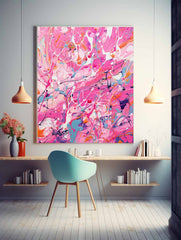 Pink Dripping Color Painting Canvas Art Print