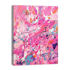 Pink Dripping Color Painting Canvas Art Print