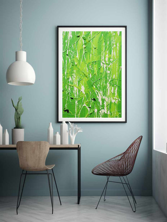 Blue Dripping Color Painting Canvas Art Print