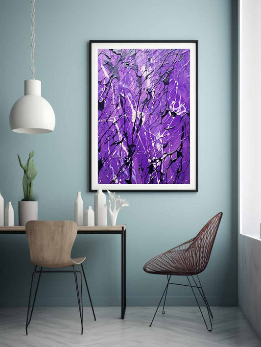 Purple Art Dripping Color Painting Canvas Art Print